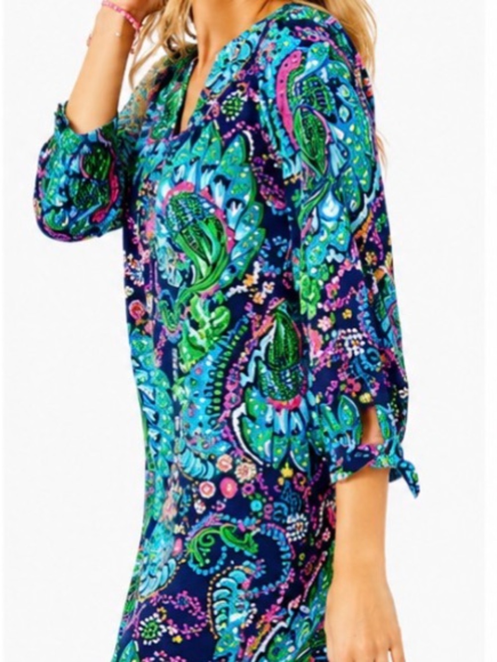 Lilly Pulitzer Cath Tunic Mini Dress/ Take me to the Sea/ paisley print size S - Picture 2 of 10